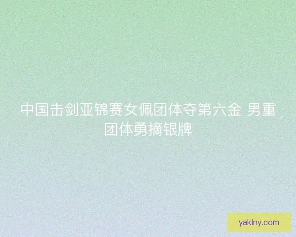 中国击剑亚锦赛女佩团体夺第六金 男重团体勇摘银牌